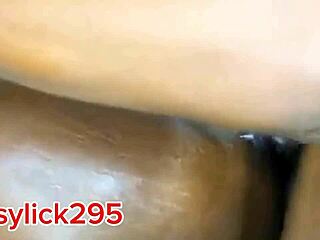 petite teen 18+ pussy creampie overflows with juicy cum after muff diving on huge cock