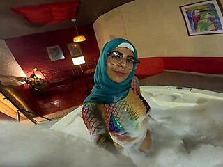 mia niqab takes cock from pussy straight to mouth while bent over in jacuzzi