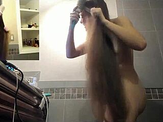 Sexy Brunette's Long Hair Tease Turns into Sultry Ass Play