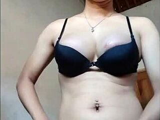 watch this young shemale stroke her massive cock solo till she explodes