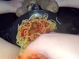 Arabian snowbitch masturbates wildly for bbc with food fetish frenzy in beverly hills