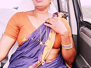 Indian Maid's Steamy Car Ride with Telugu Dirty Talk and Piss