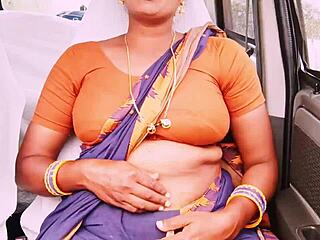 Indian Maid's Steamy Car Ride with Telugu Dirty Talk and Piss