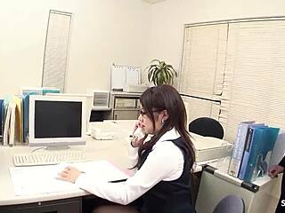 asian office secretary seduced into uncensored jav mmf with anal toys multiple squirts and glasses