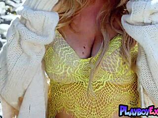 whoa those big natural tits on canadian blonde heidi michel stripping nude beach sunbath 😍🌞