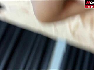 thai secretary slut rides boss monster cock in stockings creampie finish