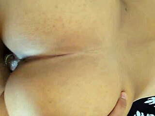 latina single mom bent over balcony takes rough doggy while kids play outside