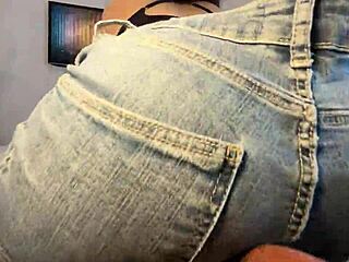 pov bubble butt fetish grind in tight jeans big ass rubbing clothes on