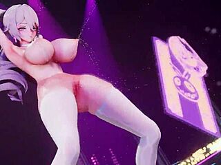 this bitch knight with big tits and huge ass shakes her boobs in hot mmd dance music