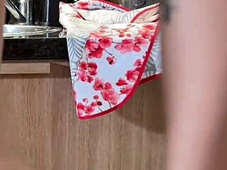 Cleaning maid drops mop for deepthroat on my monster cock, swallows every drop!