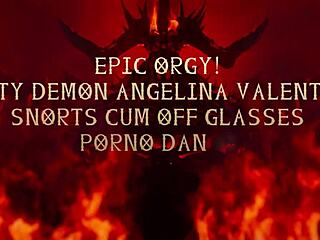 whoa angelina valentine chokes on cocks in garage orgy cum blast finale