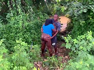 sexy bbw with wild bush gets pounded hard in forest depths