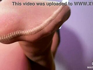 POV Nylon Goddess Soles Worship from Below in Pantyhose