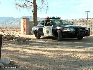 Big Cock Sheriff Pounds Two Bound Students Anal Outdoor