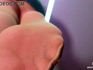 POV Nylon Goddess Soles Worship from Below in Pantyhose