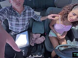 Isabella Jules grips her instructor's big cock stick shift for a wet pussy driving lesson