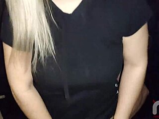 naughty blonde slut fucks stranger cocks at gloryhole right in front of cuckold