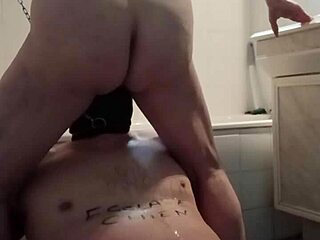 french femdom slave licks mature pussy in bdsm fetish session