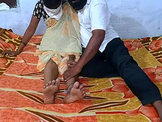 Indian village housewife and hubby share intimate homemade moments in rustic ranch