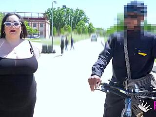 big tits bbw milf mae quira flashes on spanish streets
