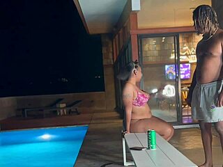 bbw fat ass chubby babe squirts on huge cock at backyard pool party
