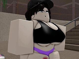 Emo goth girl undresses flashes tits rides cock skatepark