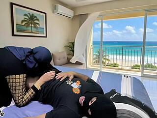 Asian Step Mom's Tight Pussy Dripping Alone with Step Son at Beach House