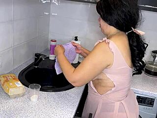 Stepmom's Tight Ass Takes Stepson's Hard Cock After Forced Blowjob