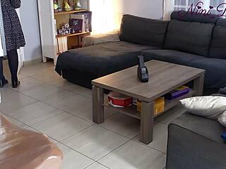 French Cuck Watches Stepsis's Big Ass Destroyed in Rough Doggystyle Anal