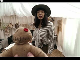 little puck hands voodoo fuck doll control and squirts wildly