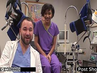 Patient moans to hitachi orgasm from sexy nurse Jackie Banes 😍🔥💦