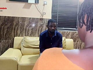 Black babe lands teacher gig riding ebony job seeker's monster cock wet
