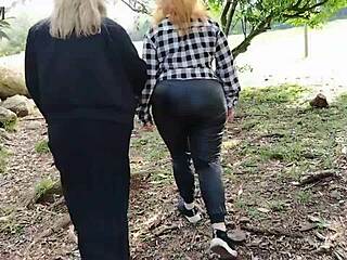 MILF Mommy Flashes Big Tits and Ass in Public Street