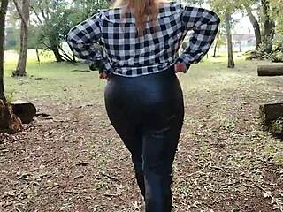 MILF Mommy Flashes Big Tits and Ass in Public Street