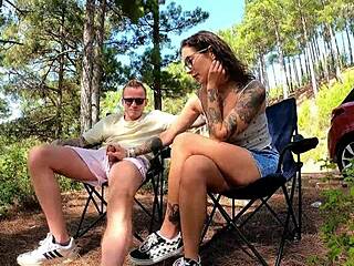 innocent teen slut first public anal creampie rough doggystyle in nature woods?