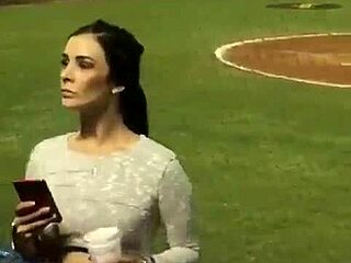 milf's sexy ass shaking in leggings at stadium?