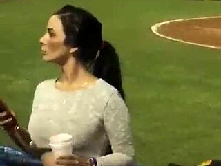 milf's sexy ass shaking in leggings at stadium?