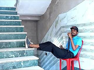 sexy bhabhi cheats with guard, dirty hindi office doggy creampie