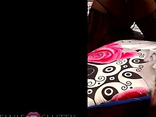 Elvie the ebony slut masturbates big ass with dildo phone compilation outside
