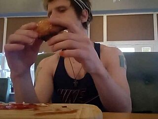 soloboy66 eats huge tits boobs close-up