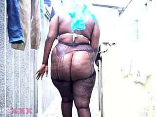 bbw ebony slut savors fresh big black cock outdoors for first taste