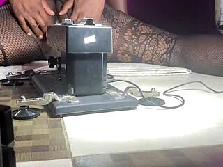 raw squirting slut milf whore rides pussy machine to huge orgasms