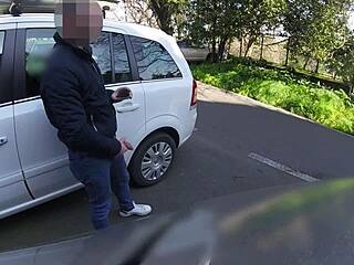 misscreamy flashes dick on street begs blowjob cum in mouth bystanders watch