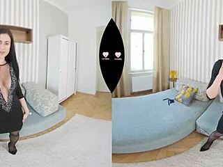 Lustreality Brunette Stocks Heels Huge Dildo Deep Fuck VR