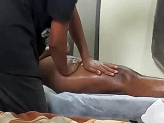 massage turns into steamy handjob fun with oily grips 😏💦