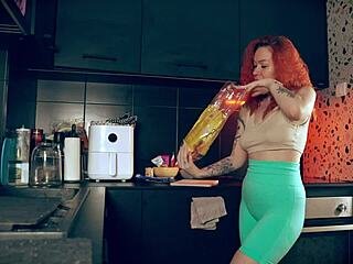 morning kitchen doggystyle pounds cute redhead till she cums hard!