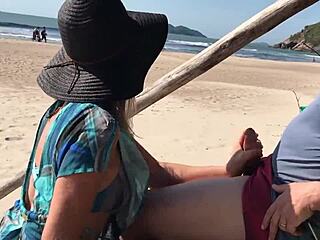 Milf tongues stranger before public outdoor anal creampie pounding