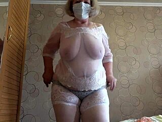 Trying White Panties Mature BBW Shakes Huge Ass And Plump Belly