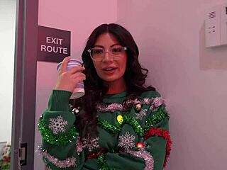 Slutty coworker blows cock at office christmas party cami strella