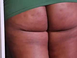 Chubby amateur bent over cleaning room outdoor homemade